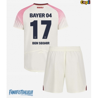 Bayer Leverkusen Eliesse Ben Seghir #17 Echipament de Fotbal Replică 2025-26 Copii Deplasare (+ Șorturi)